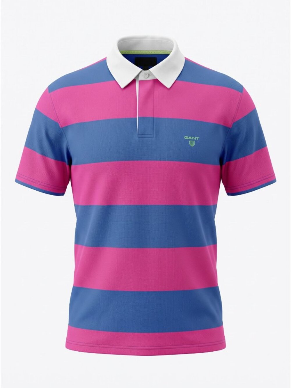 GANT Men’s Pink Navy Striped Rugby Polo Shirt XL